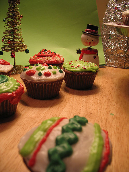 Christmas Cupcakes, christmas party by cooknken, image licensed under Creative Commons Attribution Share Alike 2.0 license