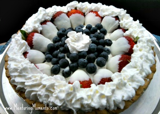 Becky's strawberry pie with blueberries and whipped topping / photo by Rebecca Wigley