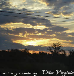 clouds at sunset by Chloe Virginia for MentoringMoments.org