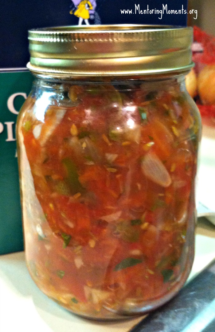 Homemade canned salsa.