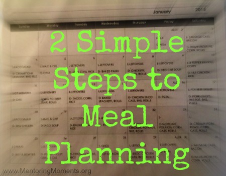 2 Simple Steps to Menu Planning